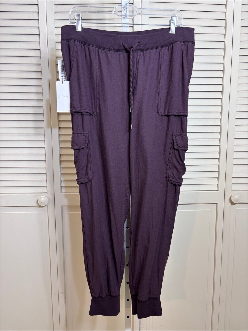 NWT Aritzia COMMUNITY Relaxed Cargo Joggers in Deep Plum Medium
